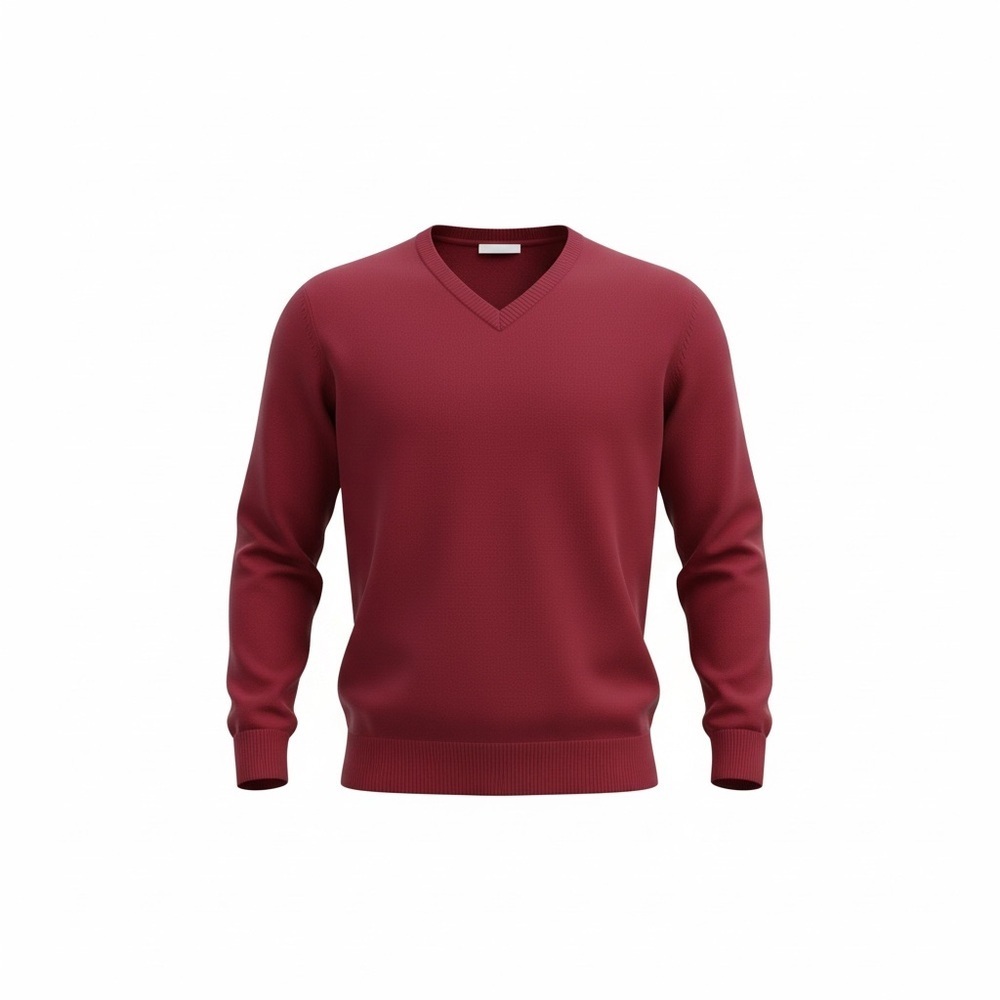 COOFANDY Red V-Neck Sweater XXL | Soft Knit Pullover | Cozy Classic